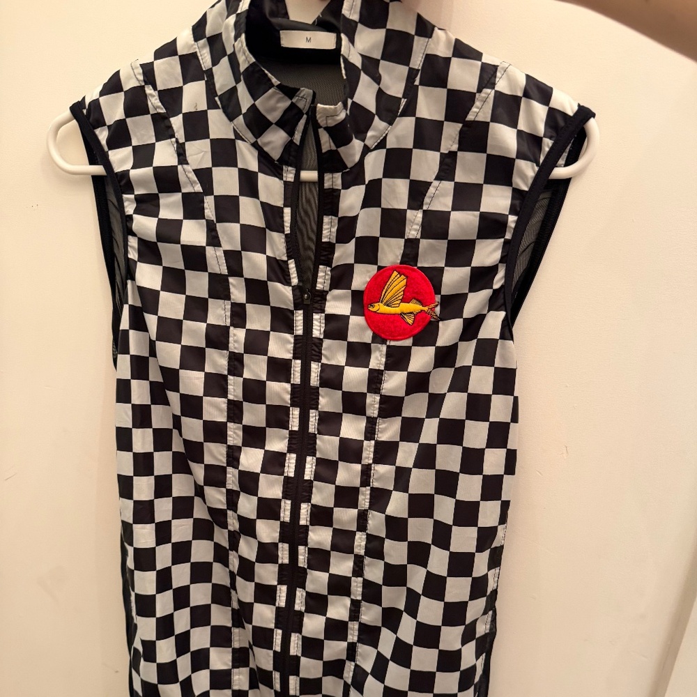 Atelier Cafe Du Cycliste Checkerboard Cycling Gilet/Vest - Size Men's Medium